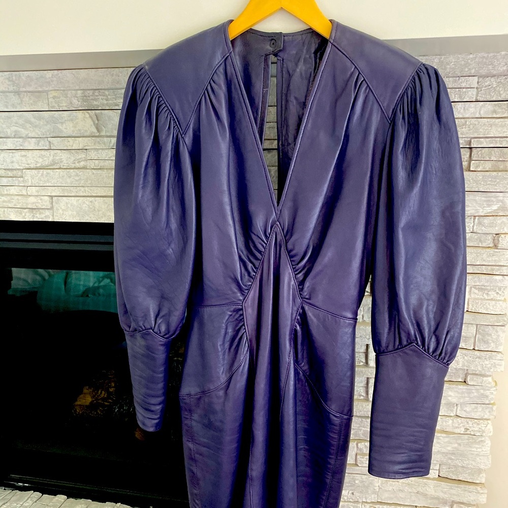 Micheal Hoban vintage leather dress